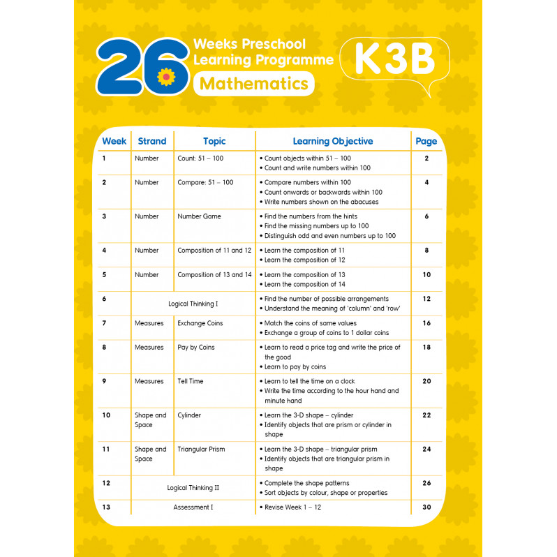 【多買多折】26 週學前教育系列 Mathematics (K3B)